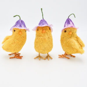 6” Assorted Yellow Sisal Chicks w/ Hats